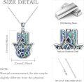 wholesale 925 Sterling Silver Abalone Shell Inlay Evil Eye Hamsa Hand Pendant Necklace for Women-0-3