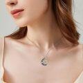 wholesale 925 Sterling Silver Moonstone Crescent Sun and Moon Pendant Necklace-0-1