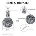 TOUPOP Sterling Silver Rose Urn Ashes Necklace Cremation Jewelry-0-3