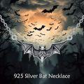 wholesale 925 Sterling Silver Bat Pendant Necklace with Chain 45cm Length-0-1