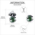 wholesale 925 Sterling Silver Mushroom Pendant with Moss Agate and Black Onyx Mother's Day Jewelry for Women-0-4
