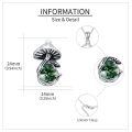 wholesale 925 Sterling Silver Mushroom Pendant With Green Stone-0-4
