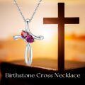 wholesale 925 Sterling Silver Birthstone Cross Necklace for Women - Personalized Faith Jewelry-0-1