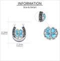 wholesale 925 Sterling Silver Turquoise and Moonstone Horseshoe Clover Star Pendant Necklace-0-2