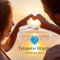 wholesale  Sterling Silver Genuine Heart Turquoise Bracelet Jewelry Gift for Women ( )-0-4