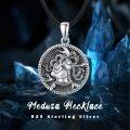 wholesale 925 Sterling Silver Round Medusa Head Snake Gothic Punk Leather Chain Men's Women's Necklaces Gifts for Him Her-0-1