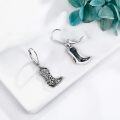 wholesale 925 Sterling Silver Turquoise Stone Cowboy Revolver Drop Earrings Gift for Her-0-2