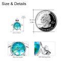 wholesale 925 Sterling Silver Sea Turtle Stud Earrings with Iridescent Scales - Ocean Themed Jewelry for Women and Girls-0-5