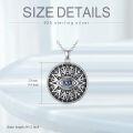 wholesale 925 Sterling Silver Round Evil Eye Pendant Necklaces for Women Men Protection  45cm Chain Length-0-2