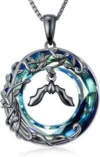 wholesale TOUPOP Tree Of Life Bat Necklace For Women 925 Sterling Silver Family Tree Crystal Jewelry Anniversary Birthday Halloween Gifts For Mom Grandma Daughter Sister Wife Friend -undefined