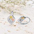 wholesale Sterling Silver Flower Leverback Earrings for Women Teens Birthday-0-5