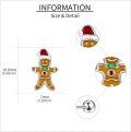 wholesale 925 Sterling Silver Gingerbread Man Stud Earrings-0-2