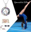wholesale 925 Sterling Silver Rainbow Crystal Gymnastics Flip Pendant Necklace for Women and Girls-0-5