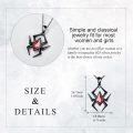 wholesale 925 Sterling Silver Red CZ Black Spider Pendant Necklace 45cm Chain Jewelry for Women Girls Gift Boxed-0-4
