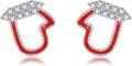 wholesale 925 Sterling Silver Red Enamel Flower Stud Earrings for Women - Hypoallergenic s-0-0