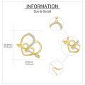 wholesale Cubic Zirconia Gold Plated Cupid Arrow Double Heart Pendant Necklace For Women-0-2