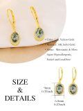 wholesale 14K Gold Green Moss Agate & White Cubic Zirconia Leverback Drop Dangle Earrings for Women-0-3