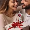 TOUPOP Sterling Silver Garnet Cross Necklace January Birthstone Pendant-0-2