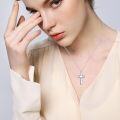 wholesale 925 Sterling Silver Cross Urn Necklace with Crystal Accents - Memorial Keepsake Jewelry for Ashes Cremation-0-3