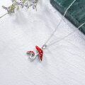 wholesale 925 Sterling Silver Mushroom Pendant Necklace Wholesale Red And White Spotted Design-0-5