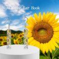 wholesale 925 Sterling Silver Sunflower Rectangle Drop Dangle Leverback Earrings for Women-0-1