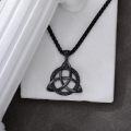 wholesale Black 925 Sterling Silver Celtic Knot Triquetra Trinity Pendant Necklace for Men-0-3