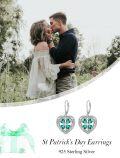 wholesale TOUPOP St Patricks Day Gifts Shamrock Earrings 925 Sterling Silver Irish Celtic Earrings Luck Clover Jewelry For Women -0-2