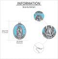 wholesale 925 Sterling Silver Turquoise Virgin of Guadalupe Pendant Necklace Catholic Gifts for Women-0-2