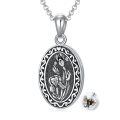 wholesale 925 Sterling Silver Oxidized Floral Oval Locket Bracelet With Filling Tool Set-0-36