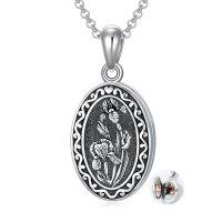 wholesale 925 Sterling Silver Oval Locket Bracelet Wholesale With Floral Engraving And Chain Clasp-02-February-Iris-p-1.no custom-2.text customized-3.photo&text customized-02-February-Iris-02-February-Iris-text