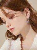 wholesale 925 Sterling Silver Frog with Mushroom and Heart Moonstone Drop Earrings for Girls-0-3