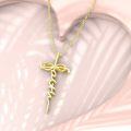 wholesale 925 Sterling Silver Infinity Love Heart Pendant with Cubic Zirconia Chain Necklace  for Women Girls 36 Length (Gold)-0-2