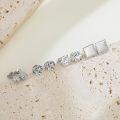 wholesale 925 Sterling Silver Square & Heart CZ Stud Earring Set (4 Pairs) - Women's Fashion -0-1