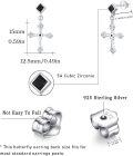 wholesale 925 Sterling Silver Cross Black Onyx Dangle Stud Earrings for Women Gifts-0-1