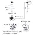 wholesale 925 Sterling Silver Cross Black Onyx Dangle Stud Earrings for Women Gifts-0-1