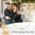 TOUPOP 14K Gold Zircon Double Heart Anklet for Women 8"-10"-0-4