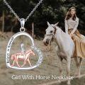 wholesale 925 Sterling Silver Horse and Rider Believe in Yourself Charm Pendant Necklace-0-1