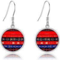 wholesale 925 Sterling Silver Book Stack Round Drop Earrings-Book