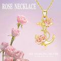 wholesale 925 Sterling Silver Anchor Pendant Necklace with Rose Charm s for Women-0-10