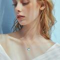 wholesale 925 Sterling Silver Blue Moonstone Mermaid Pendant Necklaces for Women Ocean Beach s-0-3
