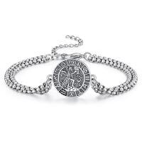 wholesale 925 Sterling Silver Vintage Style Horoscope Sign Charm Chain Link Bracelet for Men (Capricorn)-Aquarius