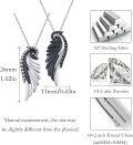 wholesale 925 Sterling Silver Winged Angel Pendant Necklace with Black and White Elements - Gift for Her-0-5