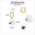 wholesale 925 Sterling Silver Daisy Flower Drop Earrings Wholesale With Ladybug Charm-0-3