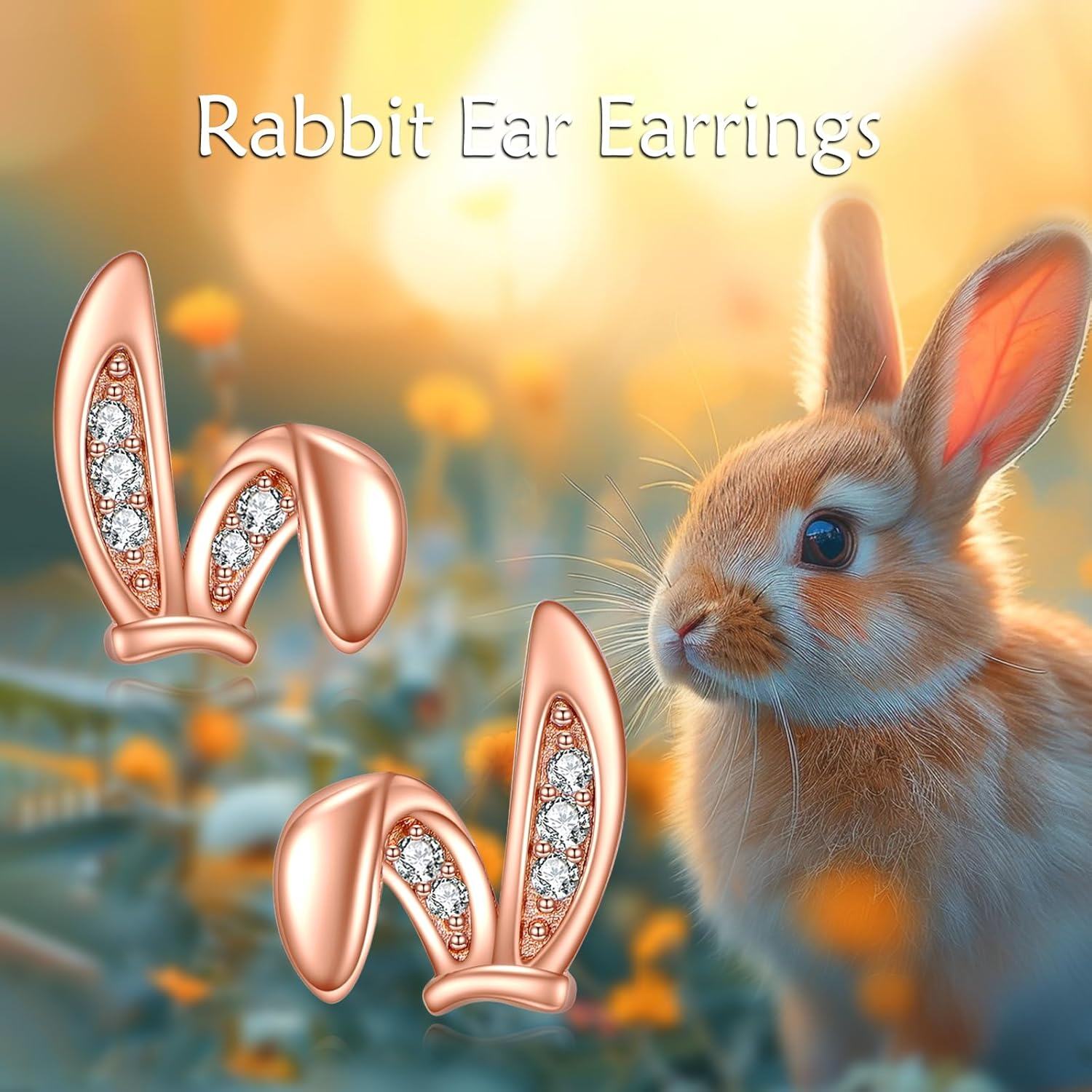 wholesale 925 Sterling Silver Rabbit Heart Stud Earrings for Women-0-2