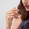 wholesale 925 Sterling Silver Cute Sheep Black Enamel Leaf Open Wrap Ring For Women-0-3