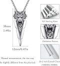 wholesale 925 Sterling Silver Wolf Head Arrowhead Pendant Necklace  Norse Viking Jewelry for Men & Women-0-2