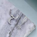 wholesale 925 Sterling Silver AAA CZ Star & Crescent Moon Drop Earrings for Women and Girls-0-3