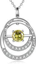 wholesale TOUPOP Sister Gifts From Sister Sterling Silver Double Circle Peridot Pendant Necklace With August Birthstone Jewerly Always My Sister Forever My Friend Birthday Christmas Gifts For Women Friends -0-0