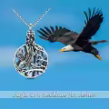 TOUPOP Sterling Silver Abalone Shell Eagle Cremation Urn Necklace-0-2