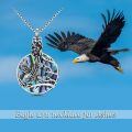 TOUPOP Sterling Silver Abalone Shell Eagle Cremation Urn Necklace-0-2